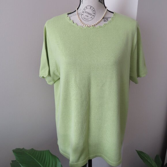 Tanjay Light Green Short Sleeve Sweater - Picture 1 of 6
